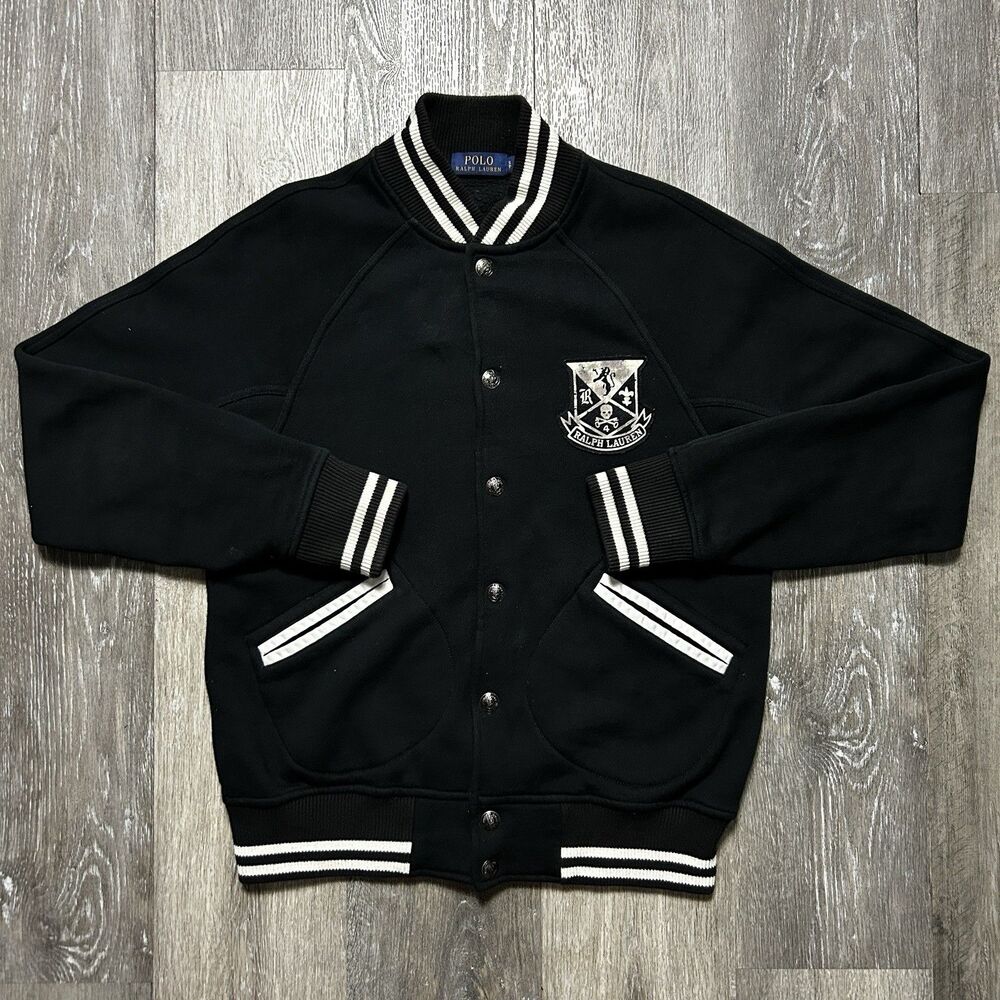 Polo Ralph Lauren New York Crew Skull Crest Varsity Coach Jacket Size Small Mens